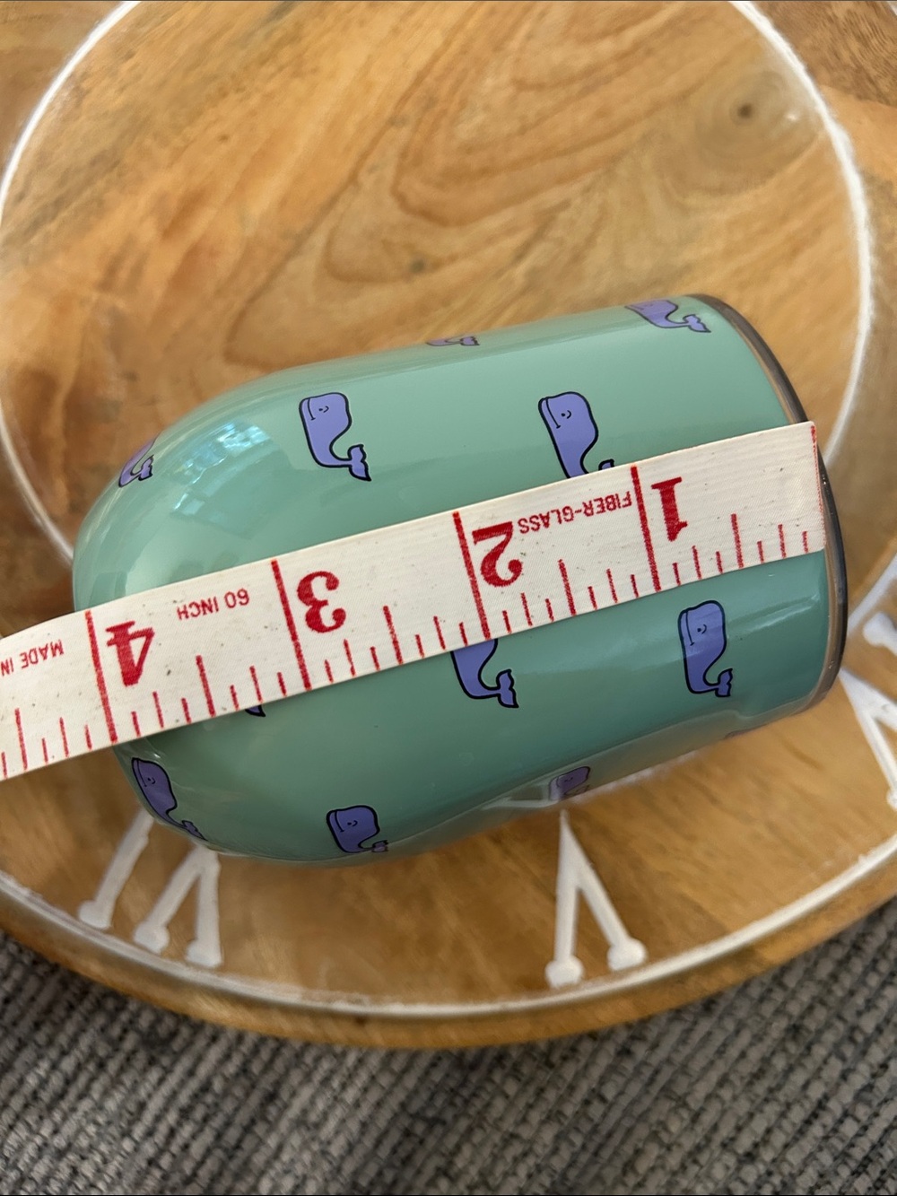 Corkcicle x vineyard vines Stemless Wine Cup Whales Repeat pattern in Capri Blue - Picture 6 of 8